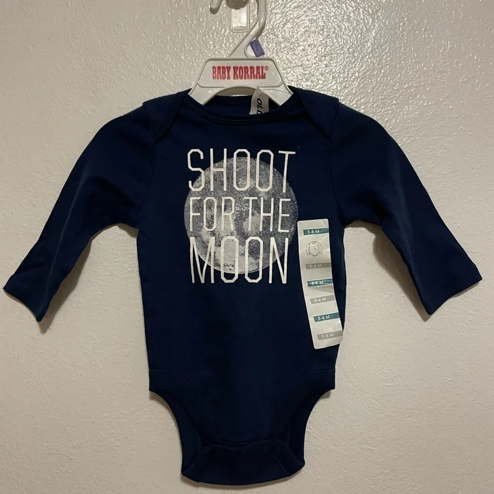 NWT Old Navy Shoot for the Moon Navy Onesie 3-6M
